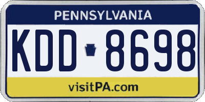 PA license plate KDD8698