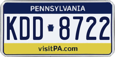PA license plate KDD8722