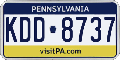 PA license plate KDD8737
