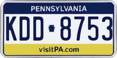 PA license plate KDD8753