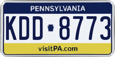 PA license plate KDD8773