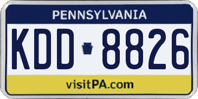 PA license plate KDD8826