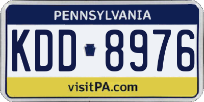 PA license plate KDD8976
