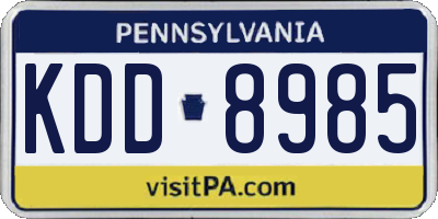 PA license plate KDD8985
