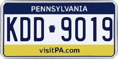 PA license plate KDD9019