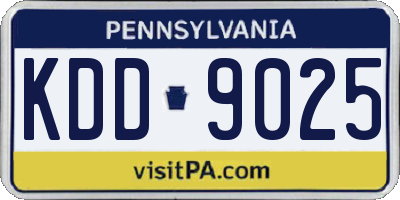 PA license plate KDD9025