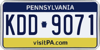 PA license plate KDD9071