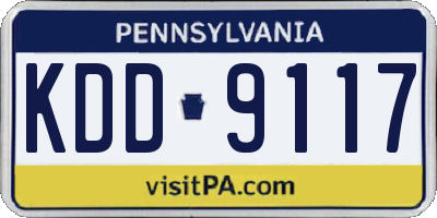 PA license plate KDD9117