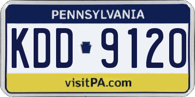 PA license plate KDD9120