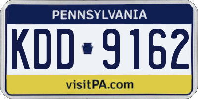 PA license plate KDD9162
