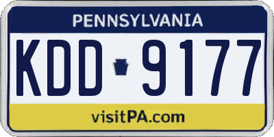PA license plate KDD9177