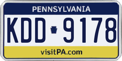 PA license plate KDD9178