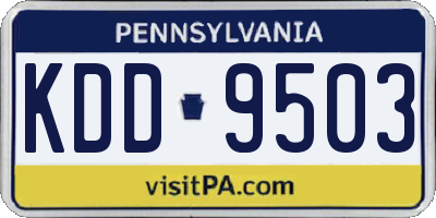 PA license plate KDD9503