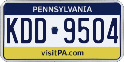 PA license plate KDD9504