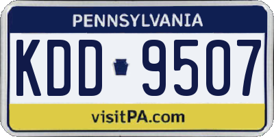 PA license plate KDD9507