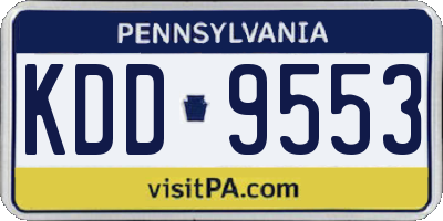PA license plate KDD9553