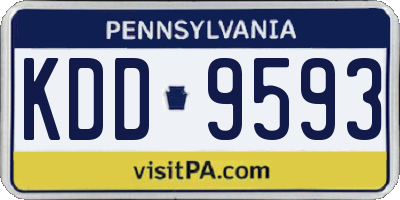 PA license plate KDD9593