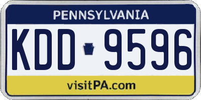 PA license plate KDD9596