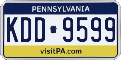 PA license plate KDD9599