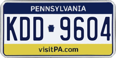 PA license plate KDD9604