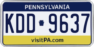 PA license plate KDD9637