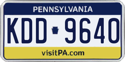 PA license plate KDD9640