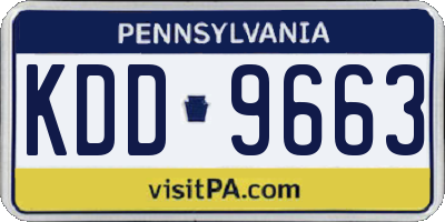 PA license plate KDD9663