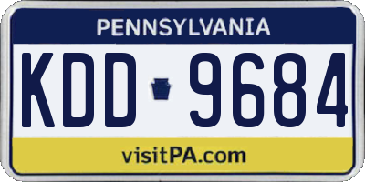 PA license plate KDD9684