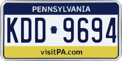 PA license plate KDD9694