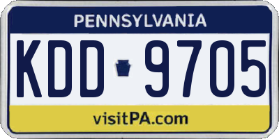 PA license plate KDD9705