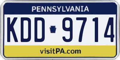 PA license plate KDD9714