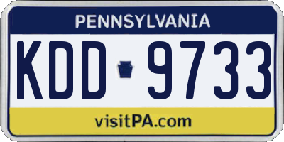 PA license plate KDD9733