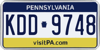 PA license plate KDD9748