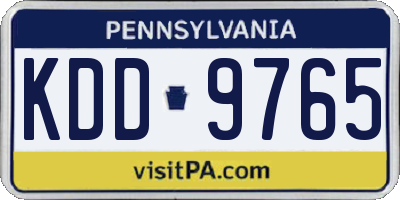 PA license plate KDD9765