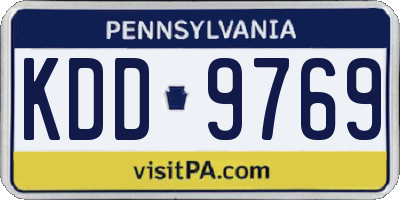 PA license plate KDD9769