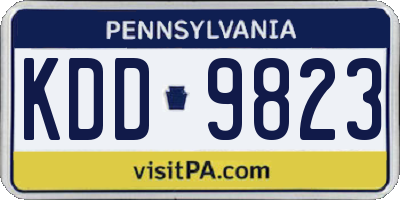PA license plate KDD9823