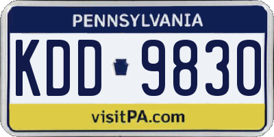 PA license plate KDD9830