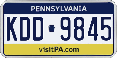 PA license plate KDD9845