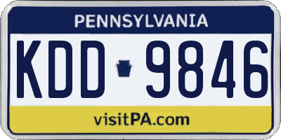 PA license plate KDD9846