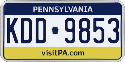 PA license plate KDD9853
