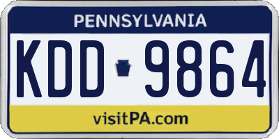 PA license plate KDD9864
