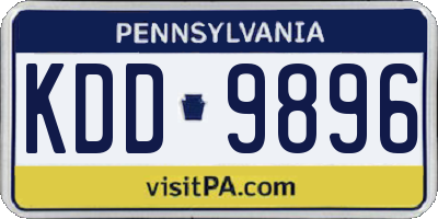 PA license plate KDD9896