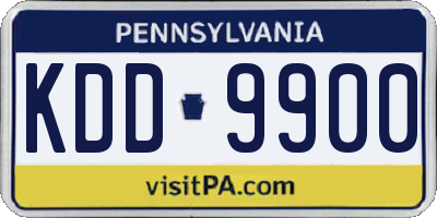 PA license plate KDD9900