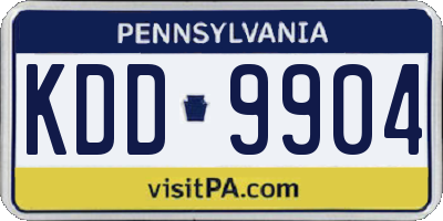 PA license plate KDD9904