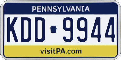 PA license plate KDD9944