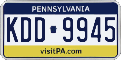 PA license plate KDD9945
