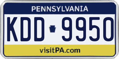 PA license plate KDD9950