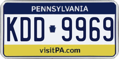 PA license plate KDD9969