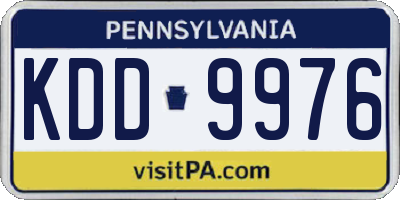PA license plate KDD9976