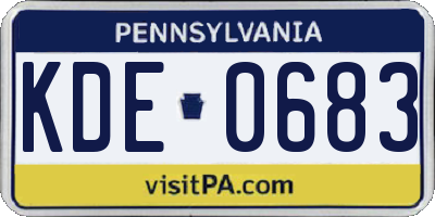 PA license plate KDE0683
